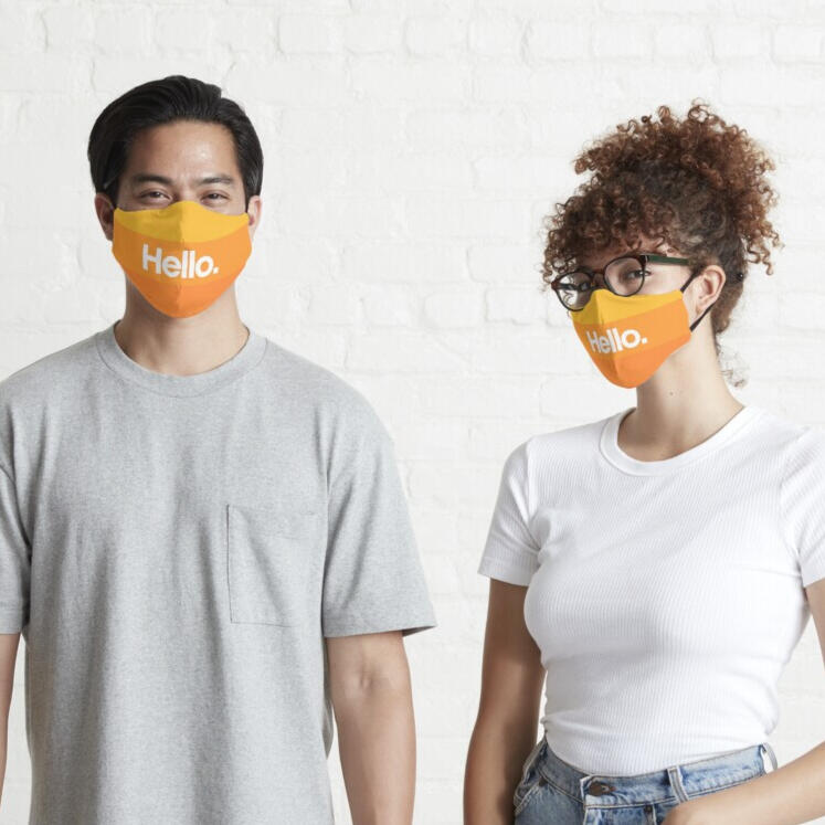 Premium face-fitting mask with quality construction and vibrant print